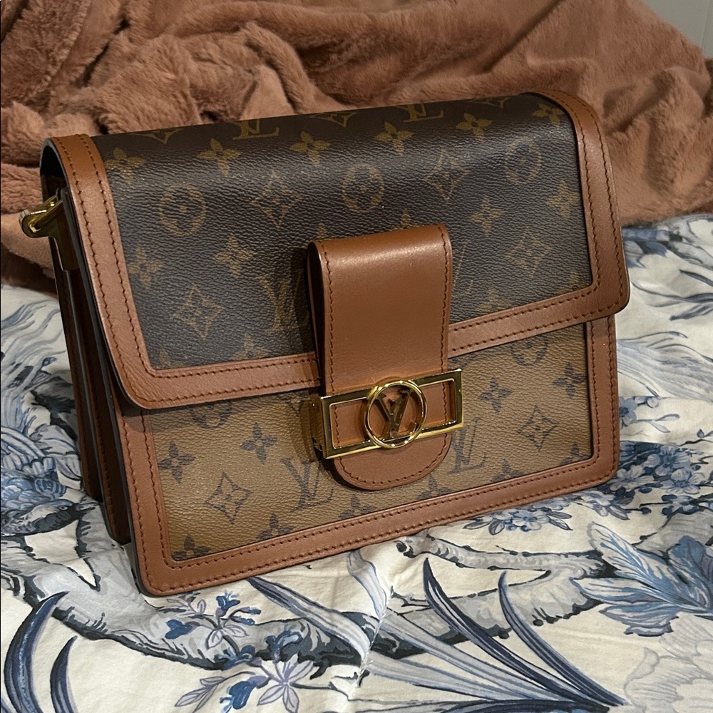 Louis Vuitton Dauphine Crossbody with Gold Chain